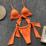 Sexy halter bikinis High cut swimsuit women bathing suit Push up swimwear Summer