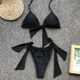 Sexy halter bikinis High cut swimsuit women bathing suit Push up swimwear Summer